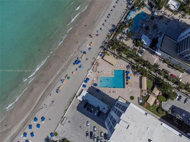 a view of a brick building with an outdoor space