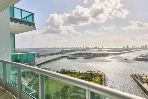 a view of ocean from a balcony