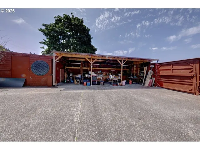 a view of a storage room with utility area