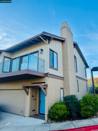 a front view of a house with balcony