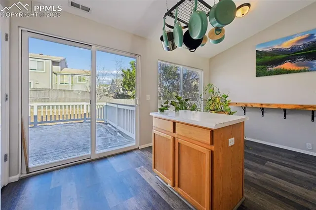 workspace with wooden floor