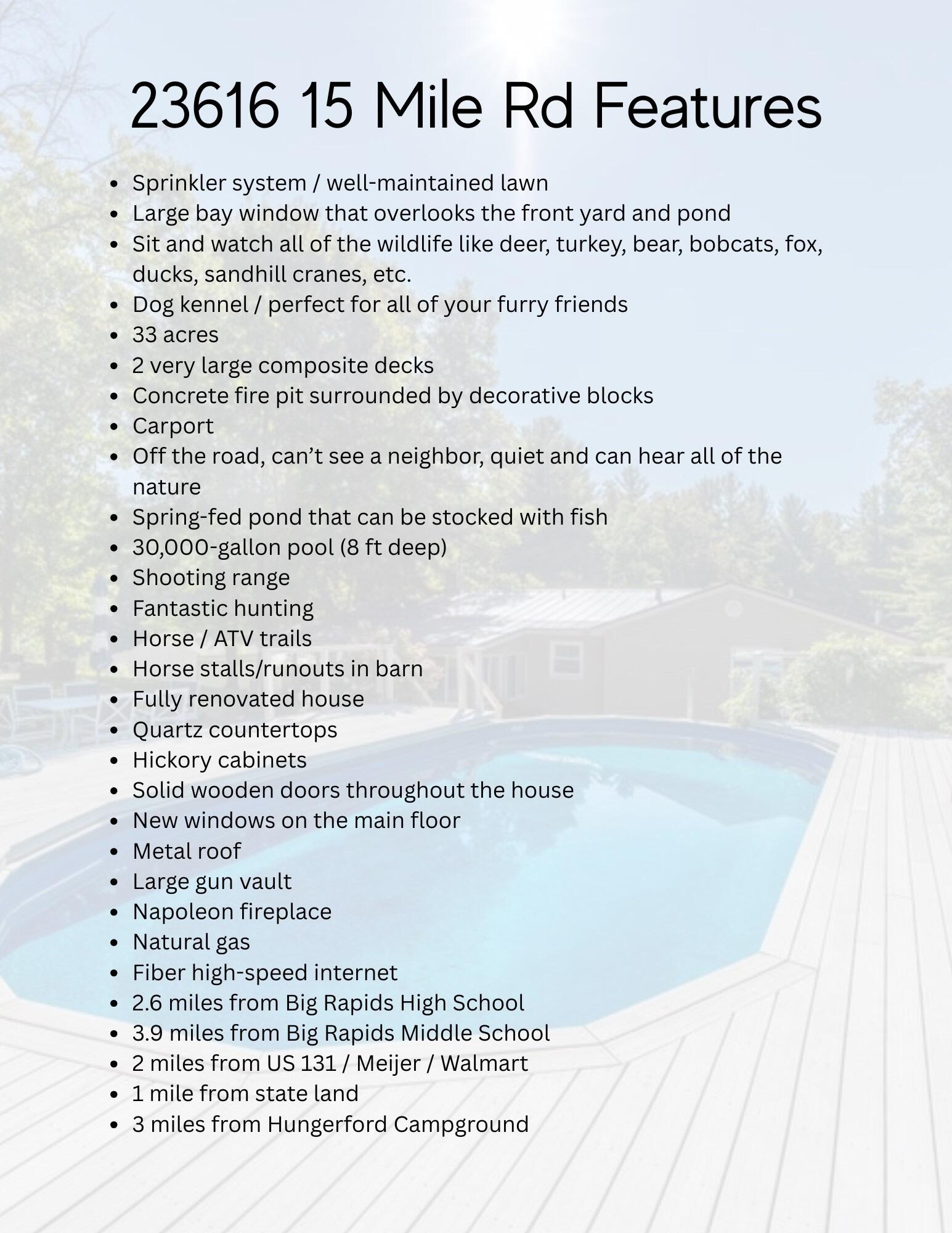 23616 15 Mile Road Big Rapids, MI 49307 - Photo 78 of 79 23616 15 Mile FEATURES