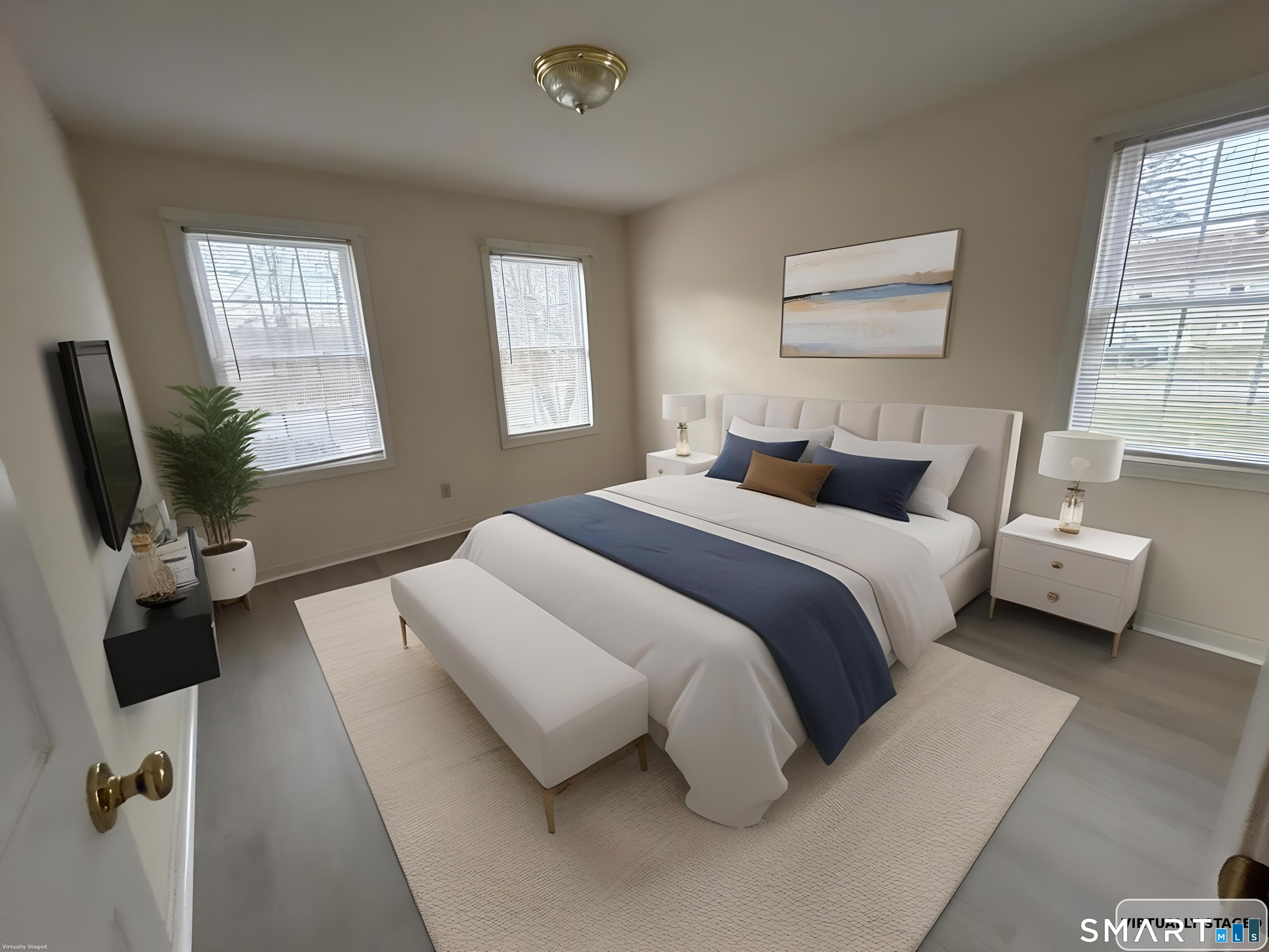 454 Maple Avenue Bristol, CT 06010 - Photo 14 of 27 a bedroom with a bed and large windows