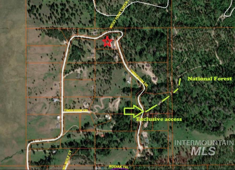 10191 Timberrim Drive Cascade, ID 83611 - Photo 43 of 44 Aerial view of property's location featuring property boundaries highlighted