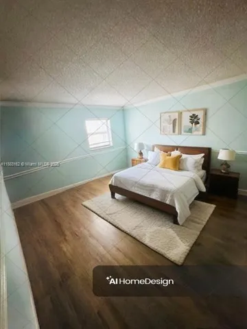 a bedroom with a bed and a night stand