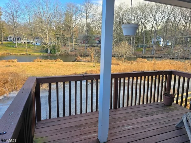 a view of a wooden deck