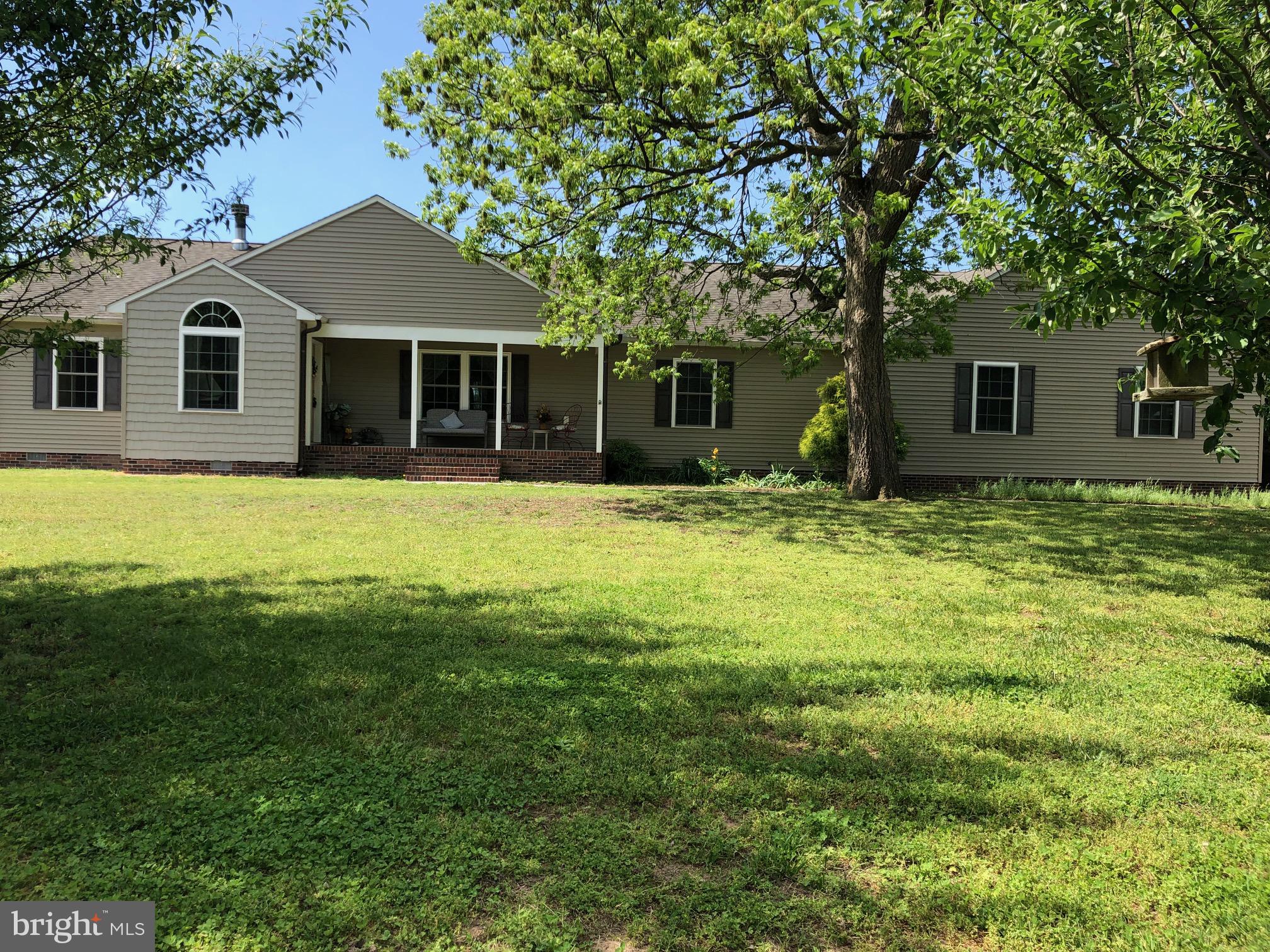 a house that has a big yard with large trees
