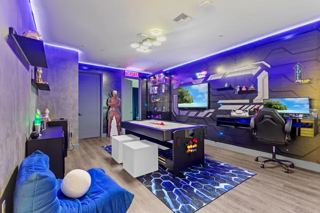 a view of a park that has a tree in it