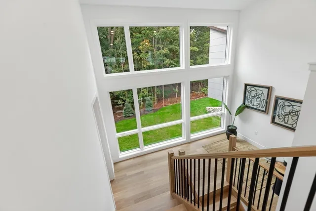 a view of porch with a window