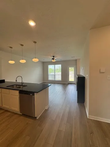 a view of a lake with a big yard