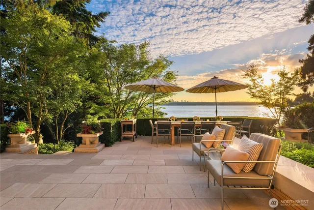 a view of a terrace with chairs