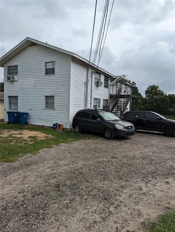 a car parked in front of a house
