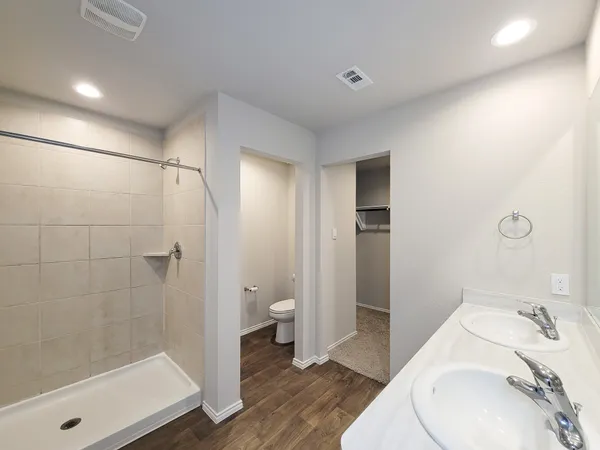 a bathroom with a shower