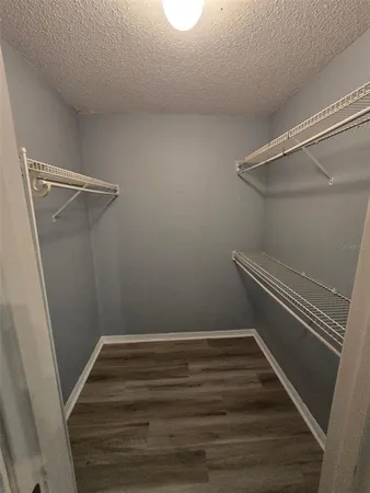 a view of small space with racks on the wall