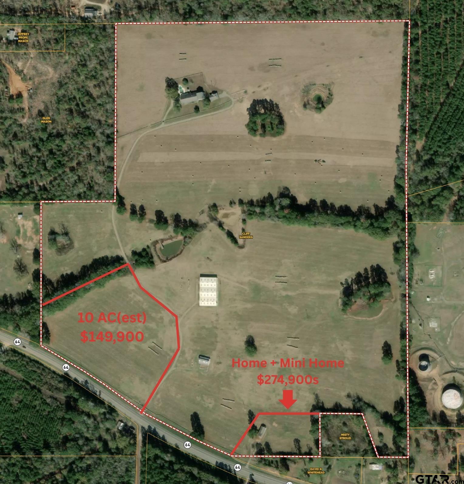 10864 State Highway 64 Overton, TX 75684 - Photo 30 of 32 an aerial view of houses outdoor space