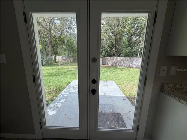 a view of backyard from window