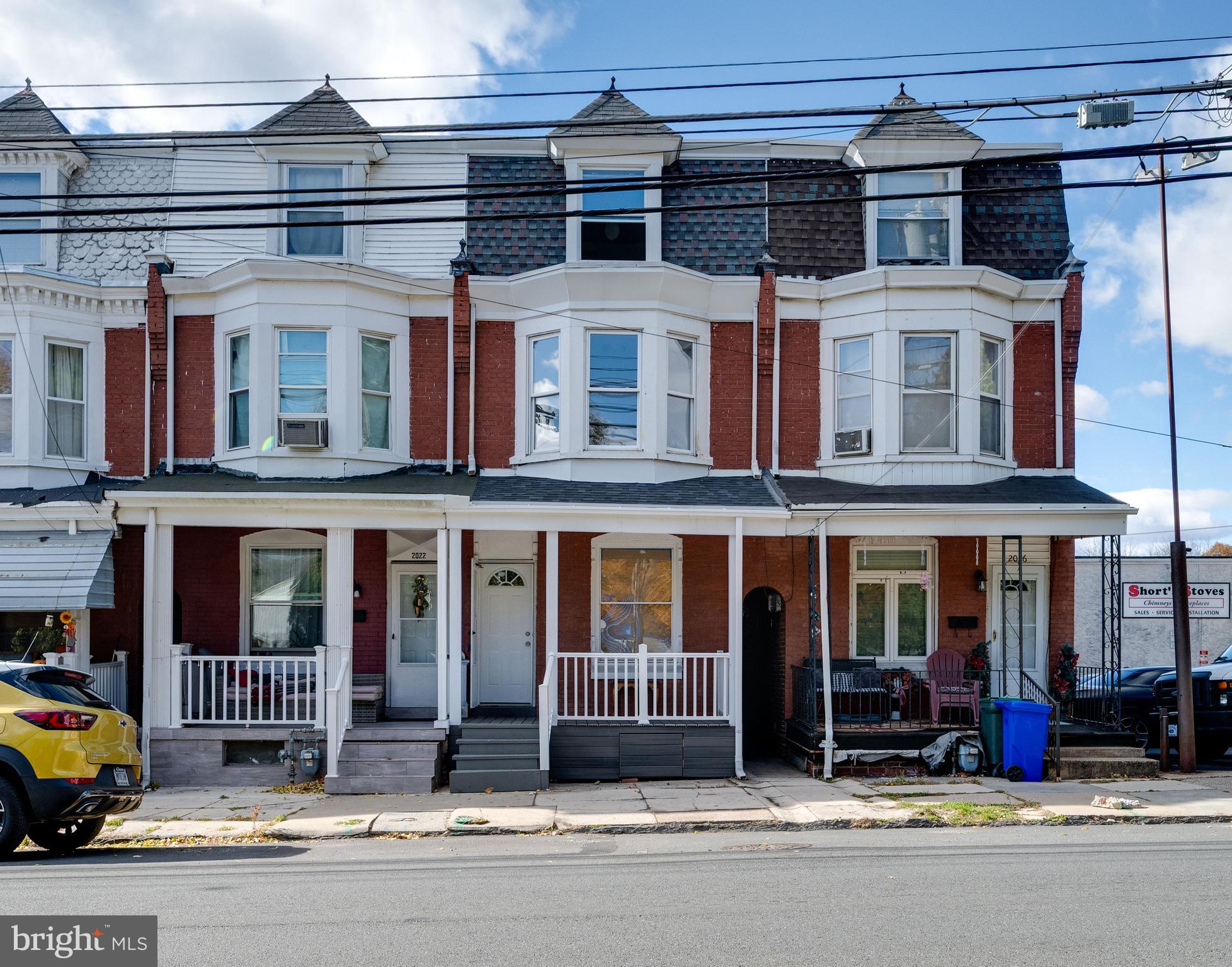 front view of a building with a street