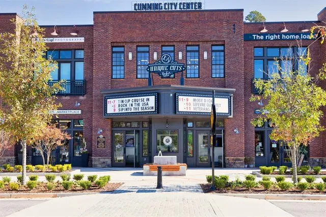 front view of a brick building