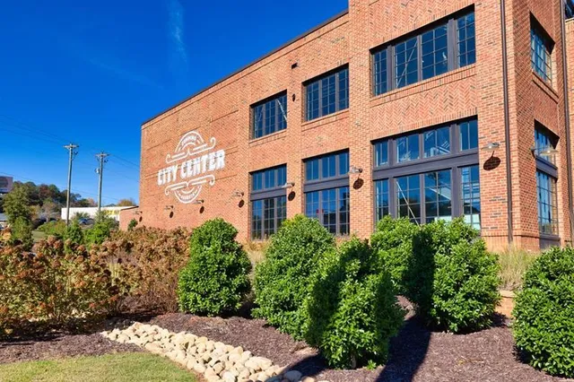 a front view of a building