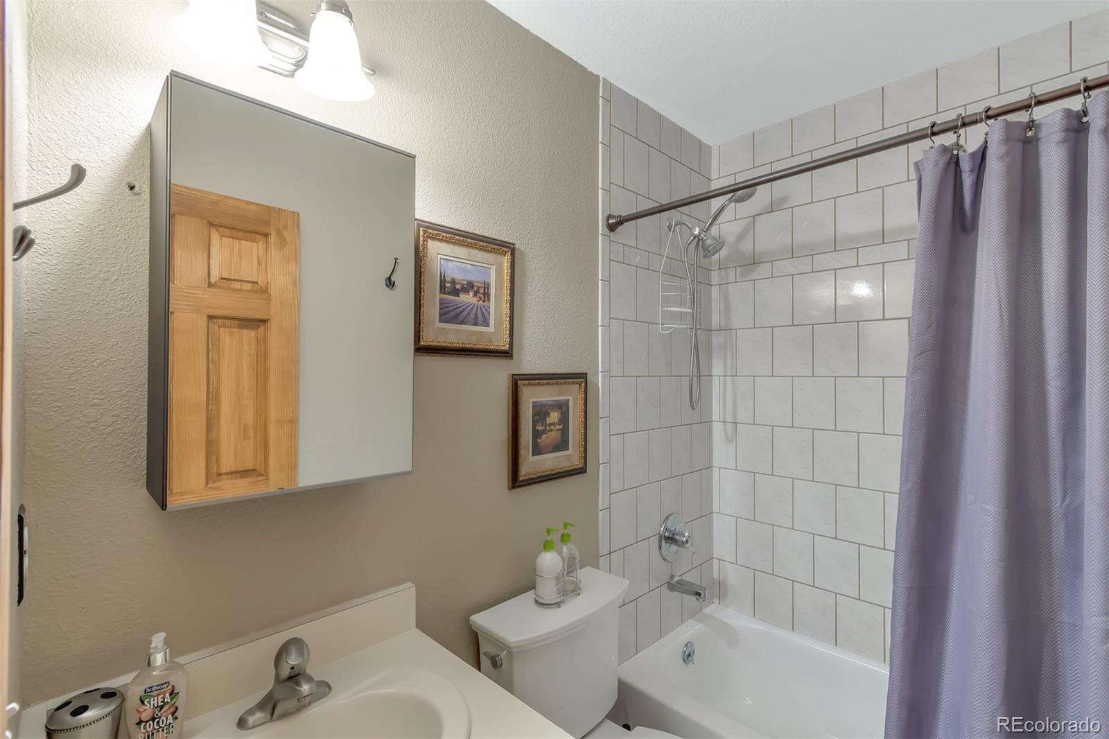 195 Bulldogger Road Bailey, CO 80421 - Photo 19 of 38 a bathroom with a shower a sink and a mirror