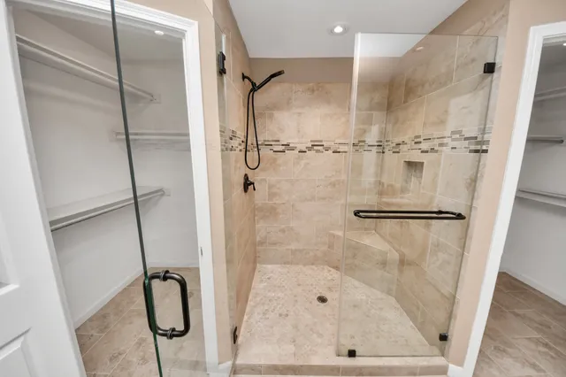 a view of small space with racks on the wall