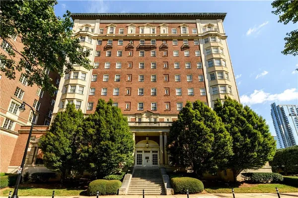 a front view of a building