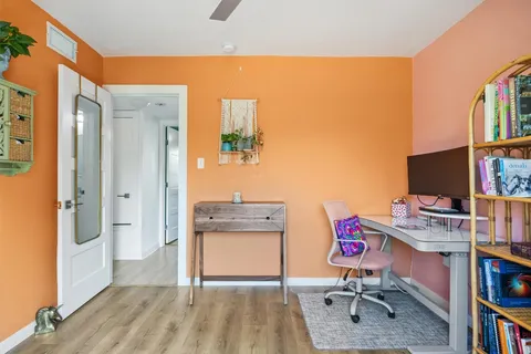 a view of a backyard of a house