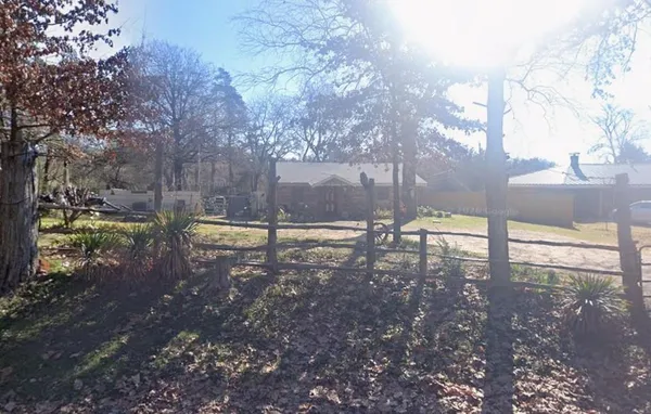 a view of a yard with trees