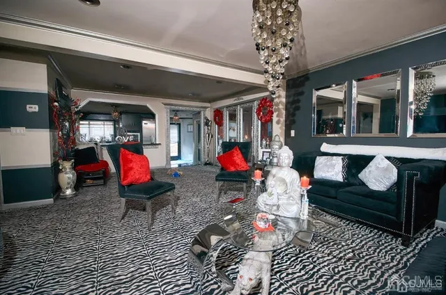 a living room with furniture