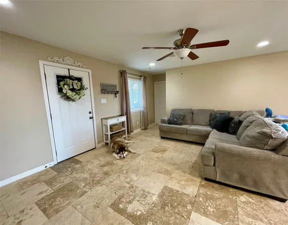 a living room with furniture