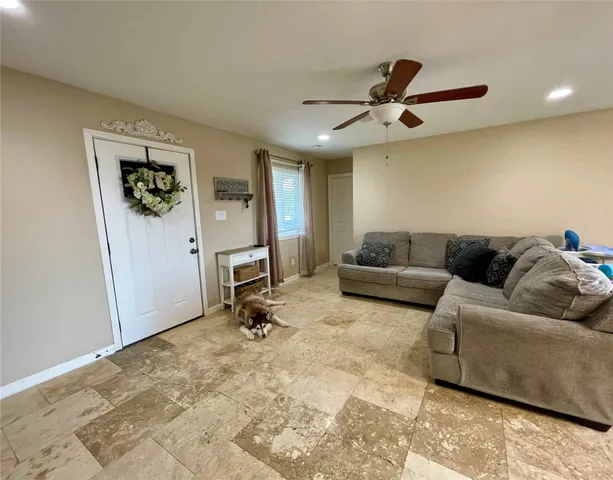 a living room with furniture