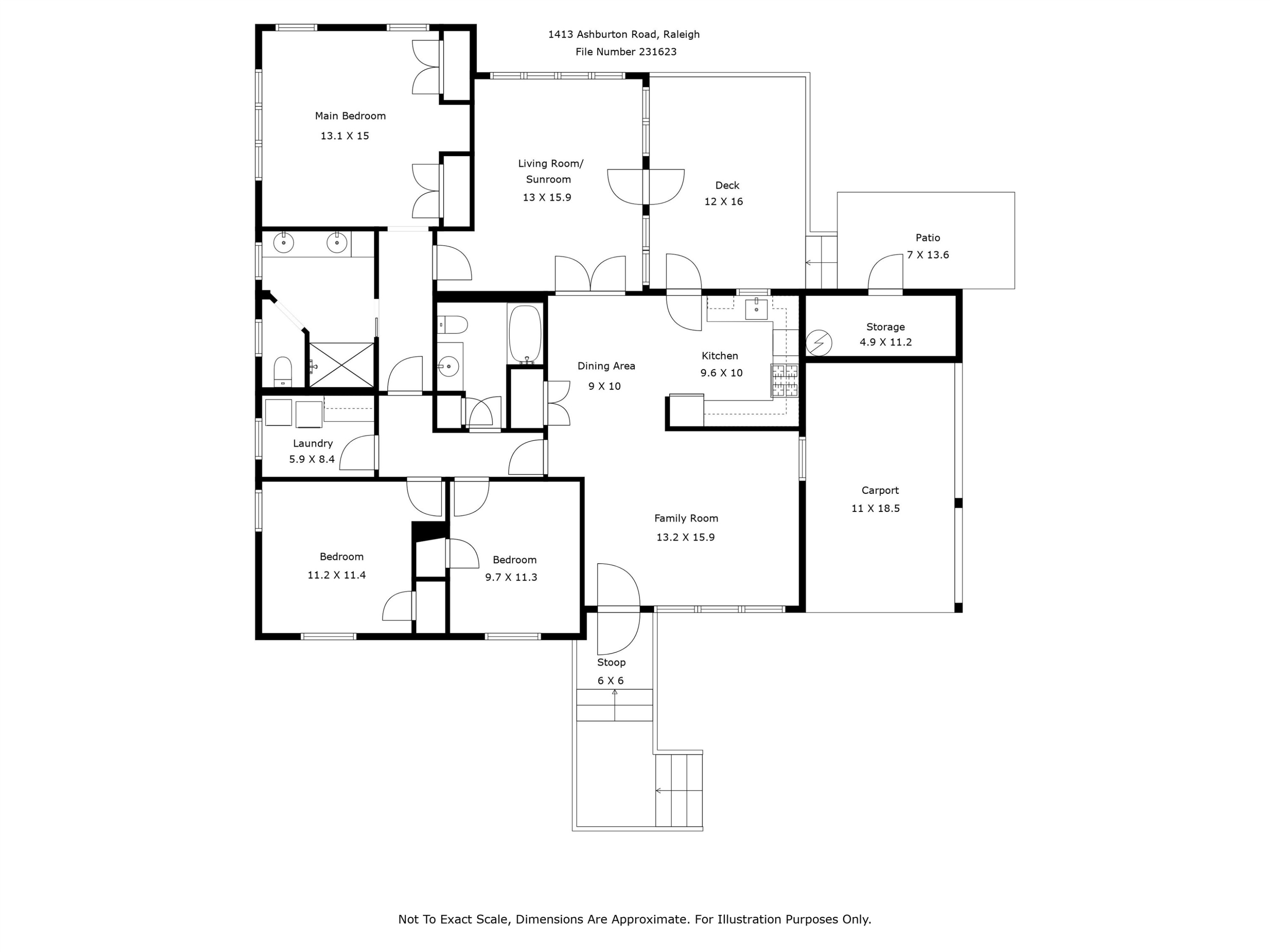 1413 Ashburton Road Raleigh, NC 27606 - Photo 27 of 27 Floor Plan