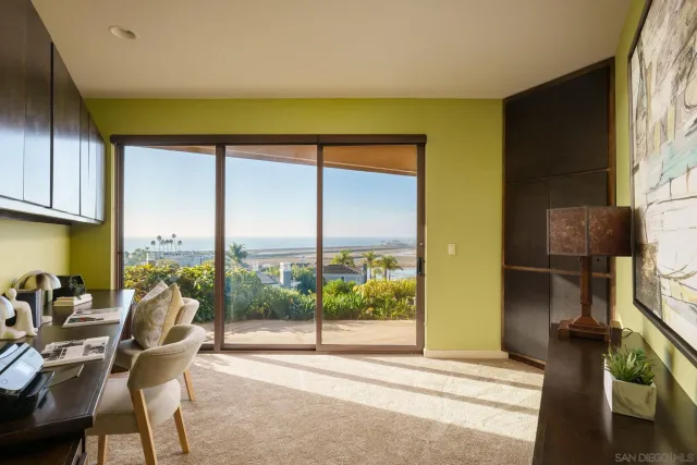 a building outdoor space with seating area