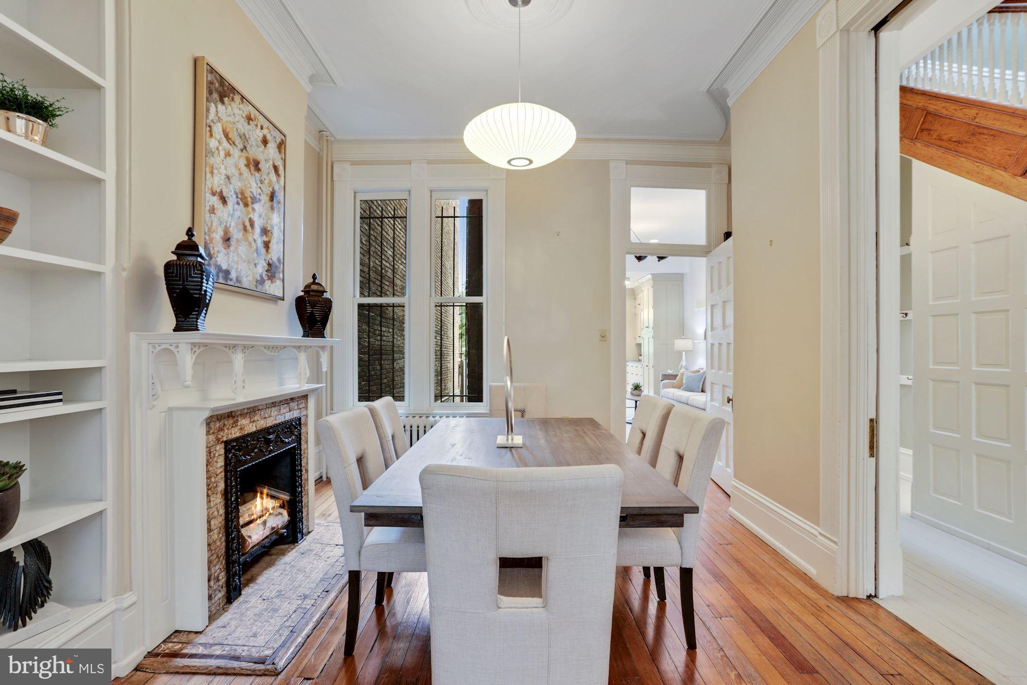 607 Q Street Northwest Washington, DC 20001 - Photo 9 of 74 Dining Room with Fireplace
