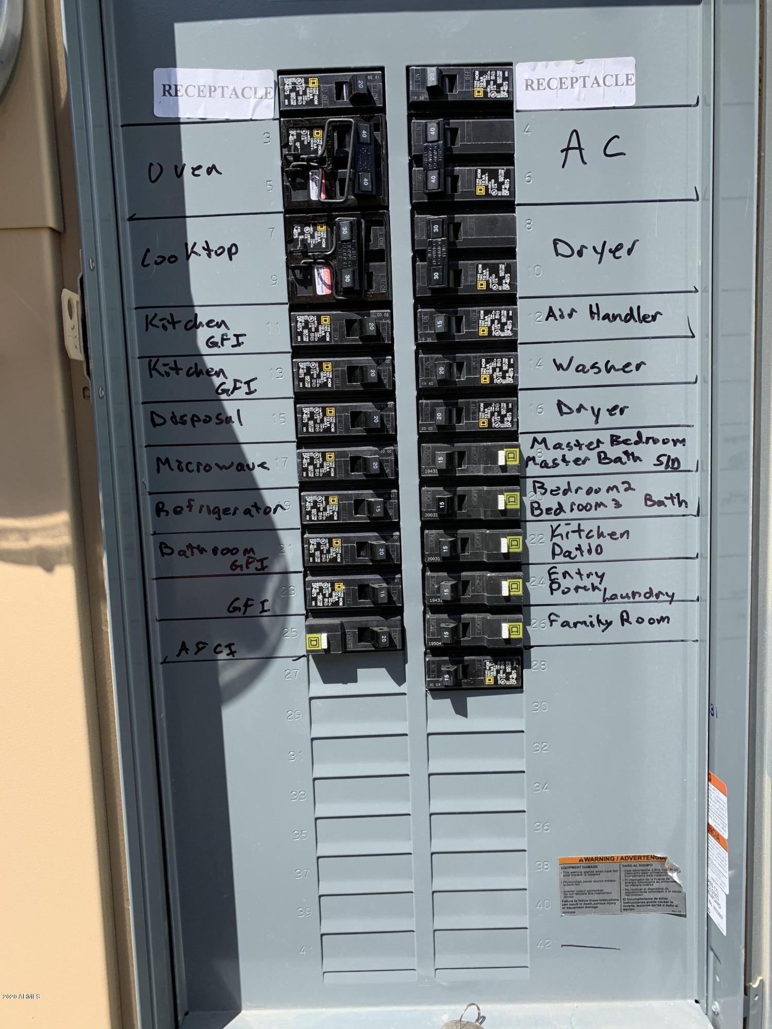 43651 North Jackrabbit Road San Tan Valley, AZ 85140 - Photo 24 of 42 Electrical Panel Detail