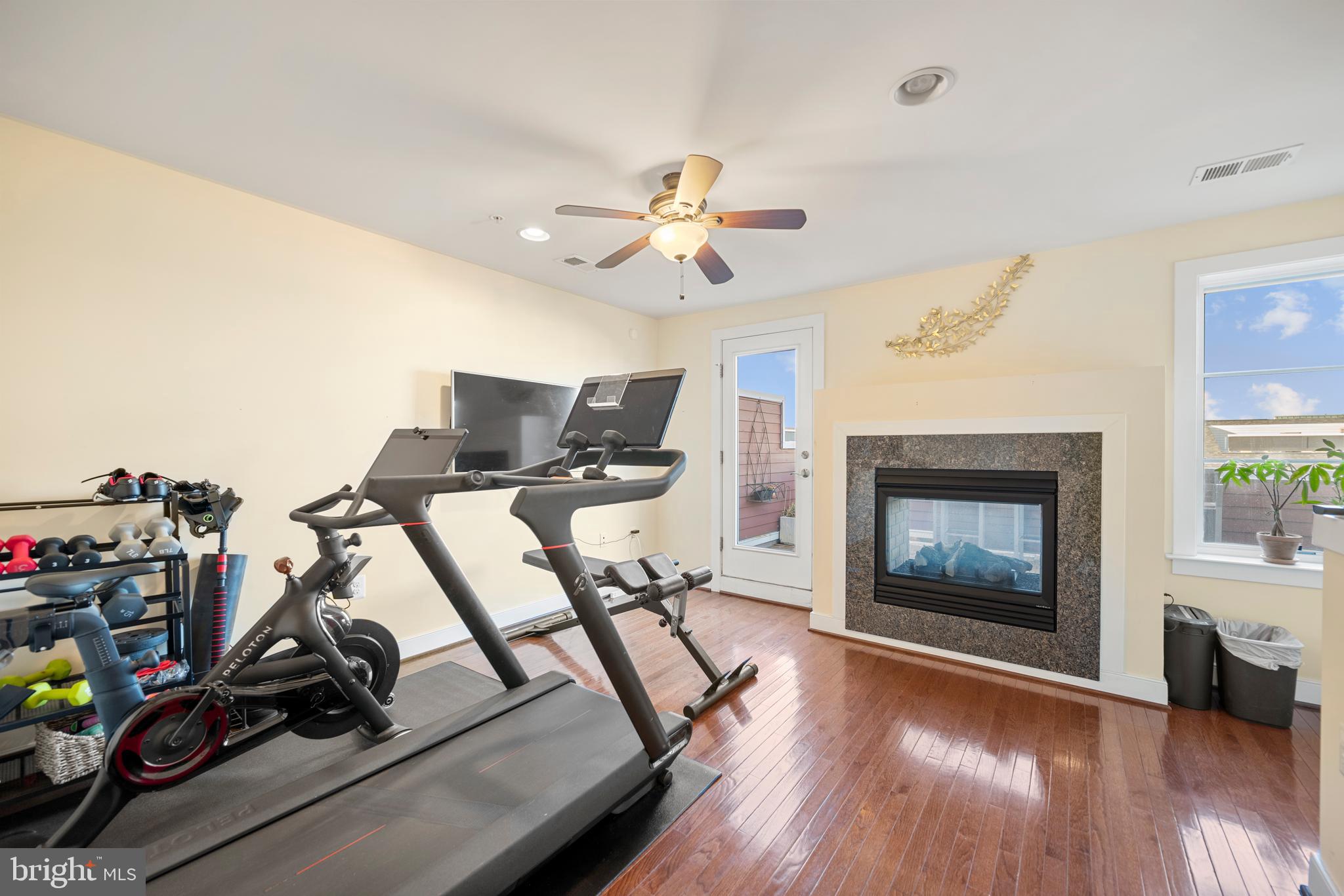 710 East Howell Avenue Alexandria, VA 22301 - Photo 22 of 43 a living room with furniture a flat screen tv and a fireplace