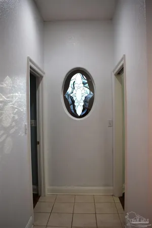 a view of a yard with a tv