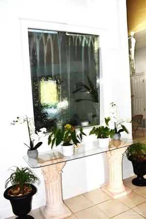 a bathroom with a sink and mirror