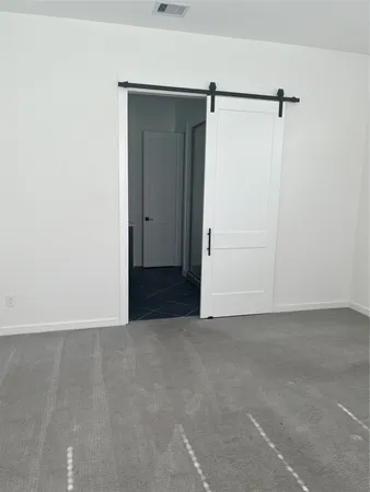 an empty room with closet