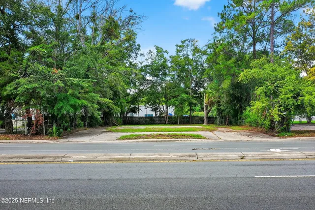 a view of a yard in front of a house