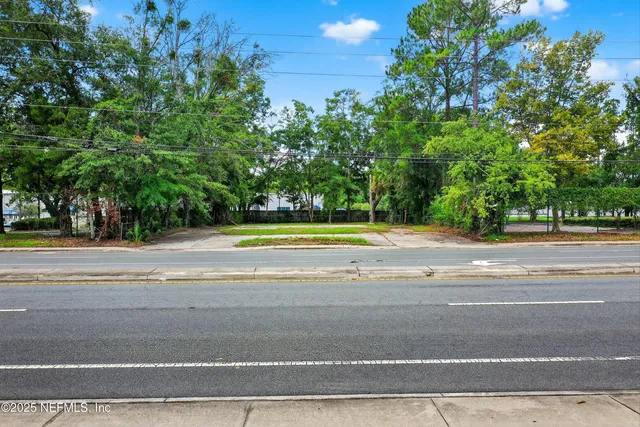 a backyard of a house with lots of green space