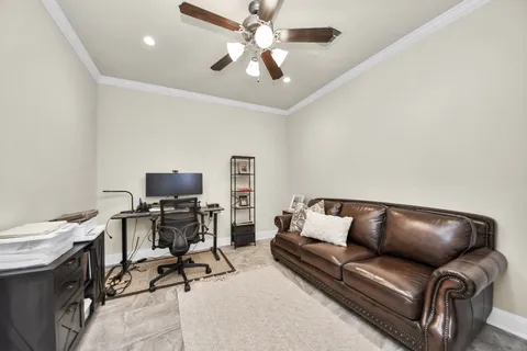 a living room with furniture
