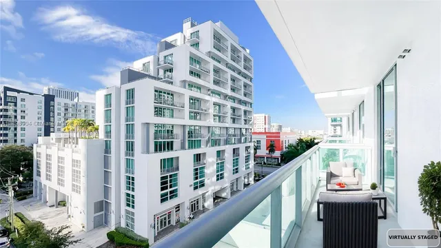 a city view with tall buildings