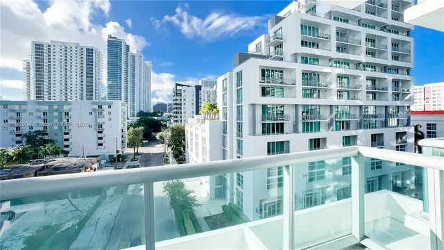 a view of building from a balcony
