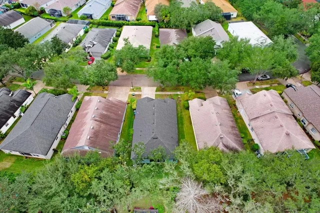 an aerial view of a house