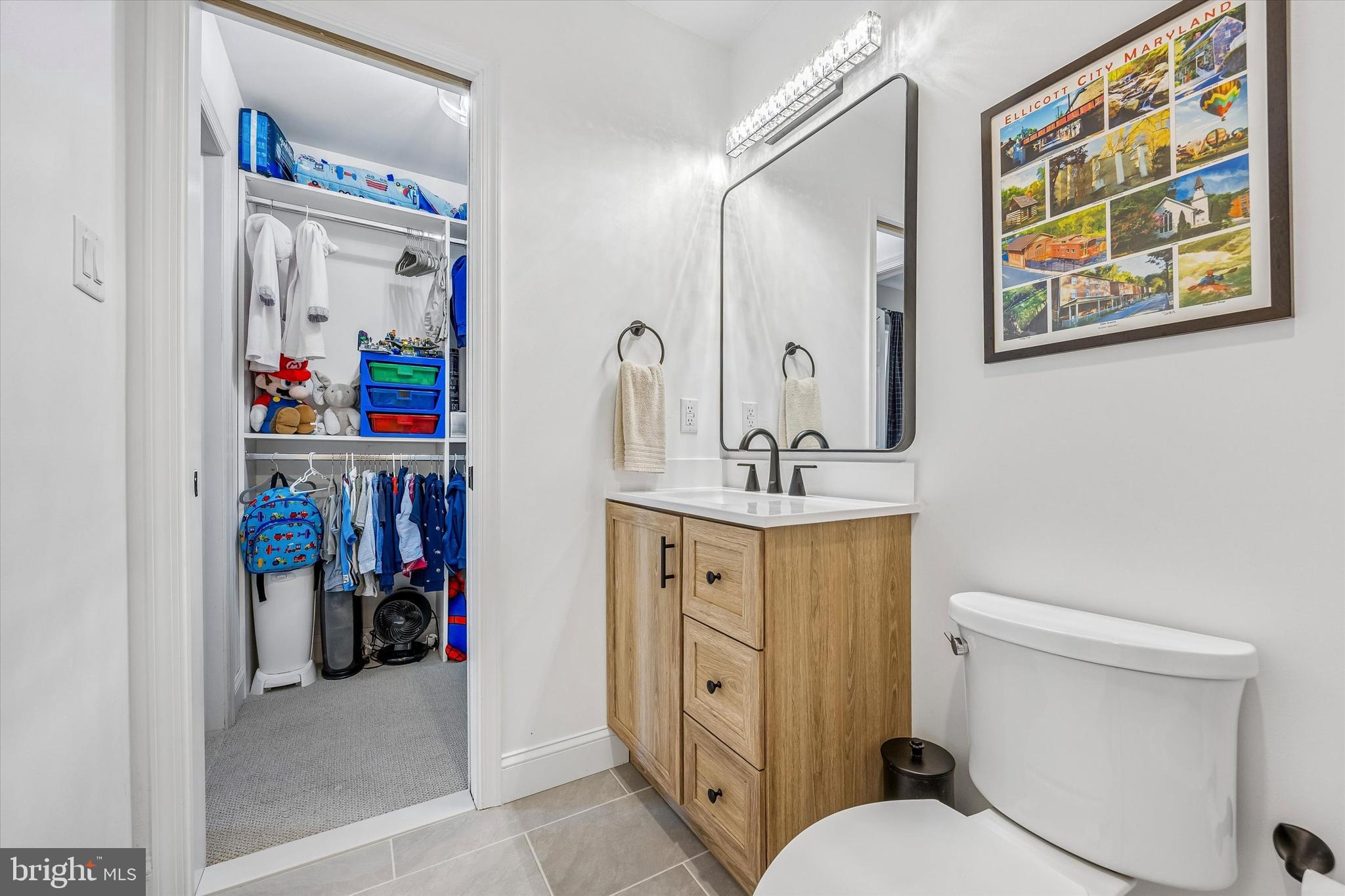 872 Roscommon Road Bryn Mawr, PA 19010 - Photo 30 of 49 a bathroom with a toilet a sink and a mirror