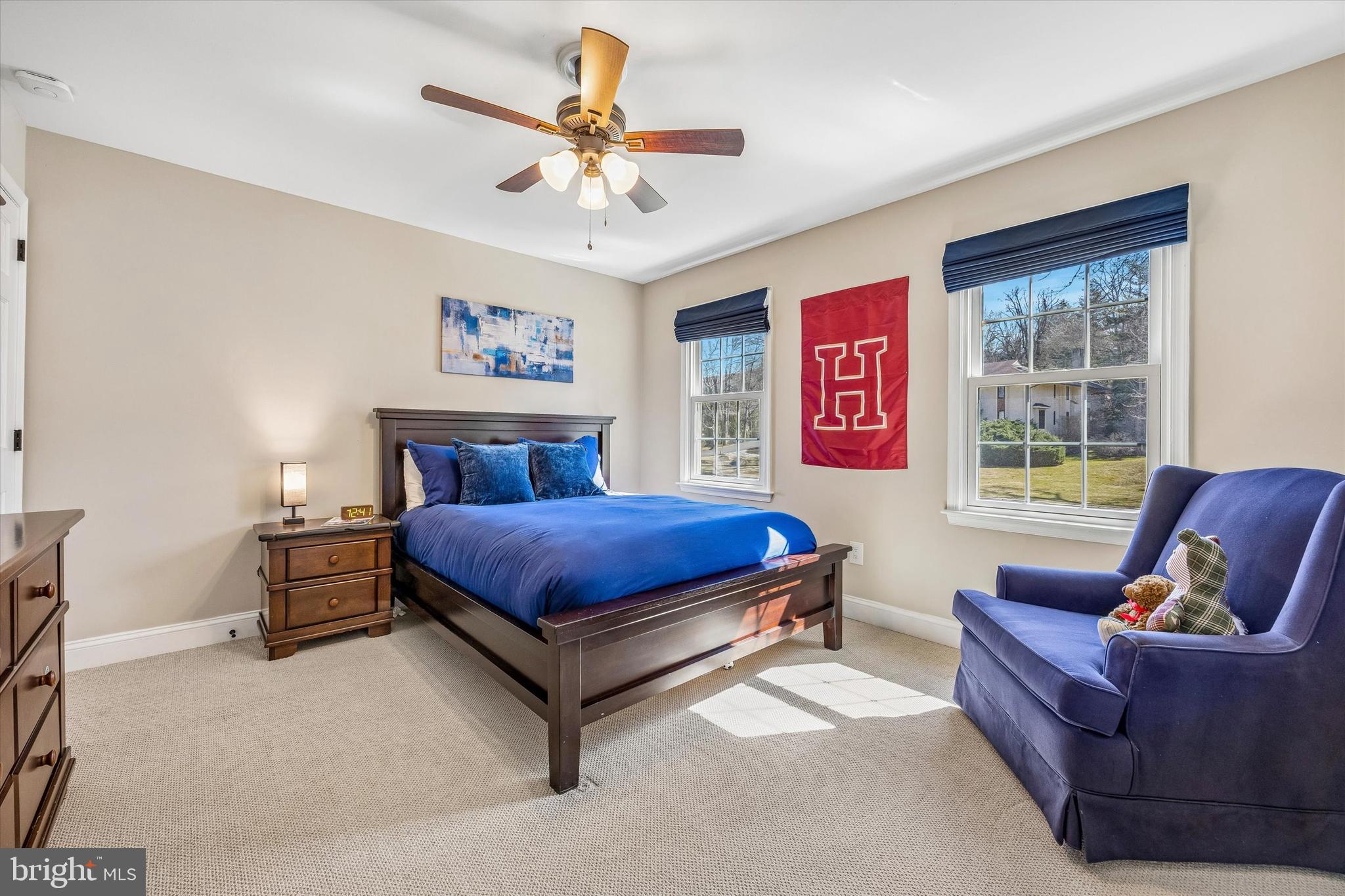872 Roscommon Road Bryn Mawr, PA 19010 - Photo 34 of 49 a spacious bedroom with a bed and couch