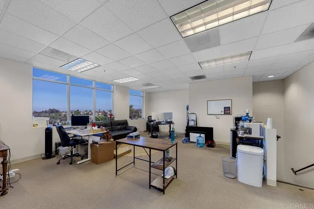 a work room with furniture