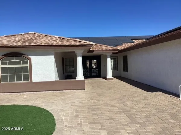 a front view of a house