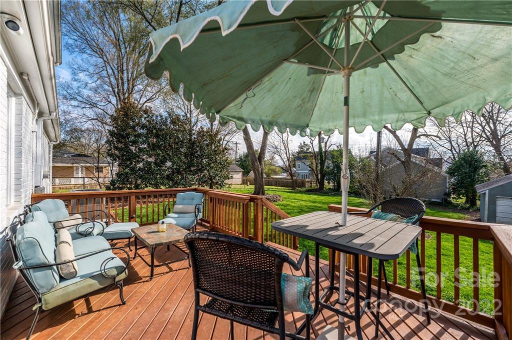 332 Marsh Road Charlotte, NC 28209 - Photo 32 of 37 a view of an outdoor sitting area with furniture and umbrella